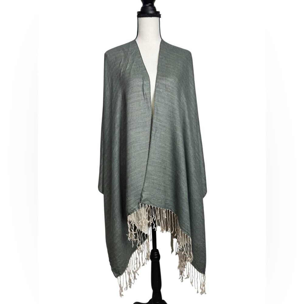 World Market Reversible Shawl‎ Poncho Wrap with Fringe